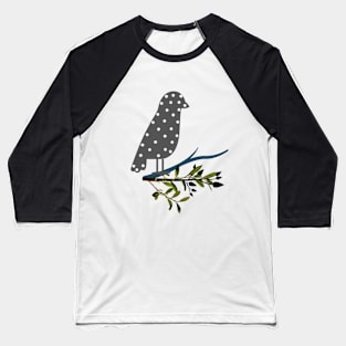 Polka Dot Bird Baseball T-Shirt